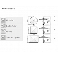 Palladio telescopic parasol